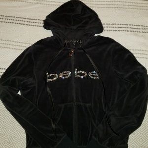 bebe Sweaters - Babe Velour Zip Up bebe Sweaters - Babe Velour Zip Up